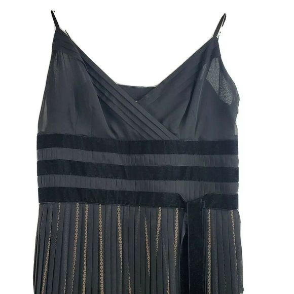 Ann Taylor LOFT Pleats Chiffon Velvet Dress 6 NWOT - Picture 2 of 7